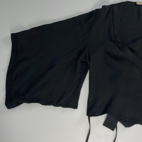 BALENCIAGA PARIS Black Silk Kimono Sleeve Top. 36. - Picture 3 of 16